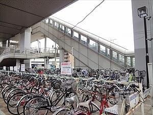 南摂津駅の自転車置き場