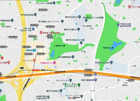 千里中央駅に近い公園 千里中央公園 千里東町公園