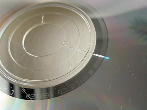 CDのクラック1の読み取り面