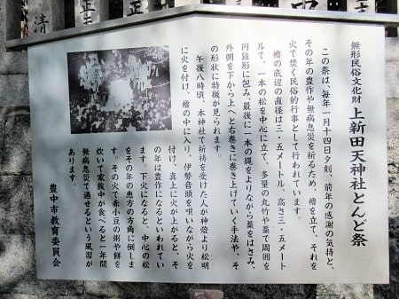 とんど祭の案内板