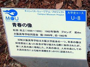 青春の像の案内板