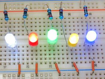 同じ抵抗値で点灯させた例
