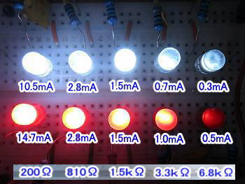 その時の抵抗値と電流値