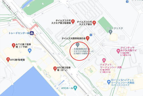 コスモタワー周辺駐車場Googleより