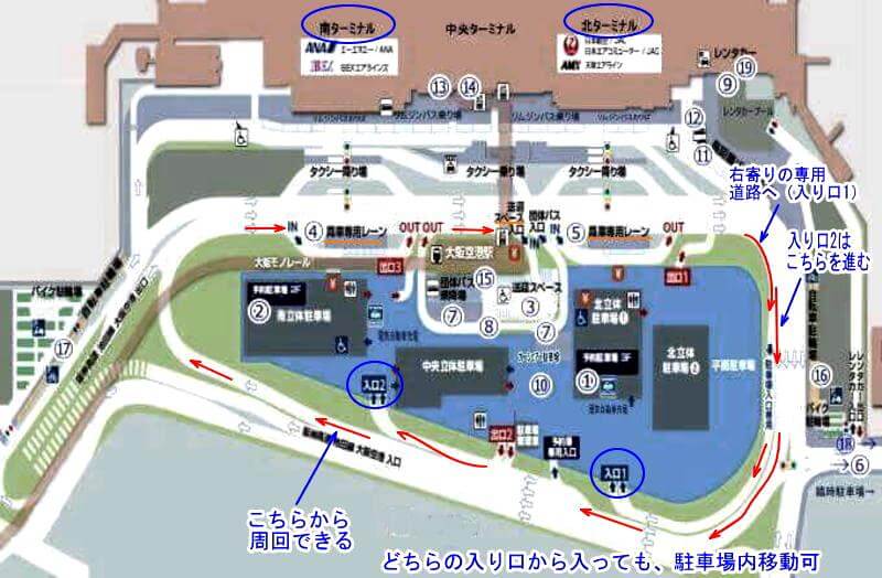 一般駐車場への進入経路