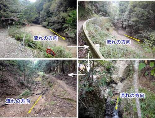 2つの沢が合流