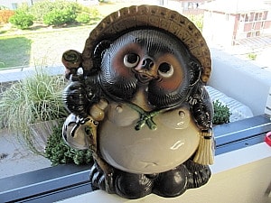 購入した信楽焼のたぬき