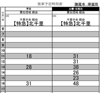 勝尾寺阪急バス時刻表
