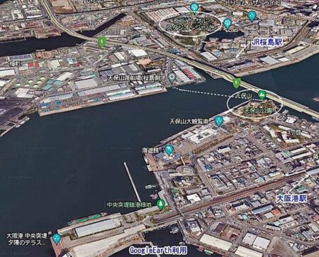 天保山渡船の位置図