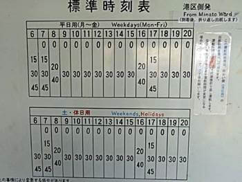 渡船時刻表